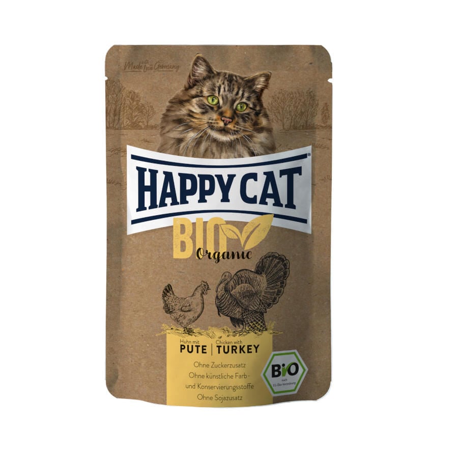 85 g Happy Cat Adultos Bio Organic Pollo y Pavo sobre en salsa , , large Imagen numero 1