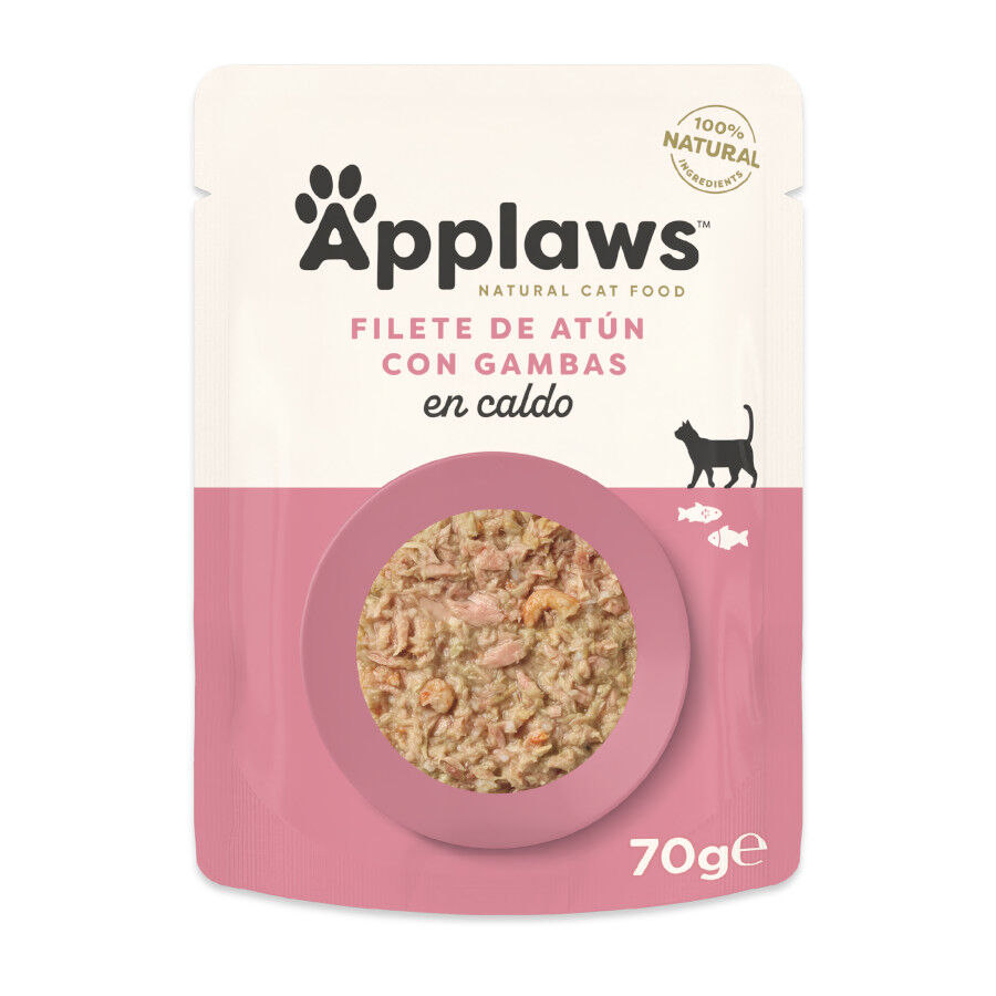 Applaws At&uacute;n y Gambas sobre para gatos