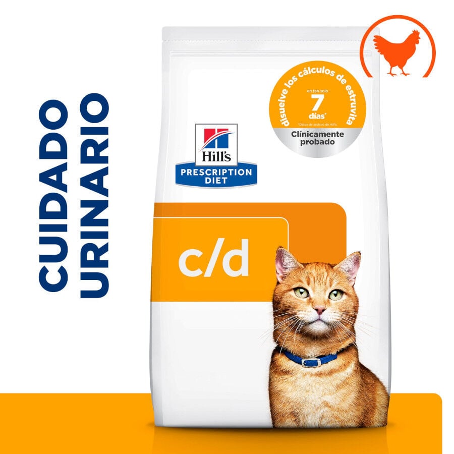 8 kg Hill's Prescription Diet Urinary Care c/d Pollo pienso para gatos, , large indicador imagen numero 2