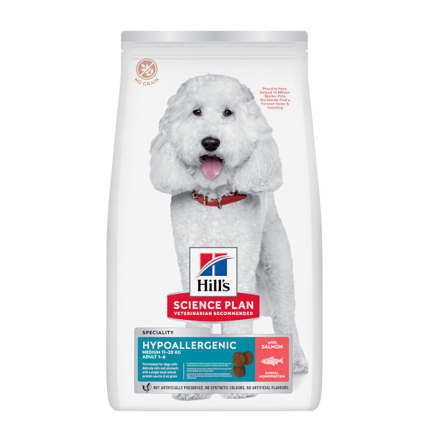 14 kg Hill's Science Plan Adult Medium Hypoallergenic Salm&oacute;n pienso para perros, , large Imagen numero 1