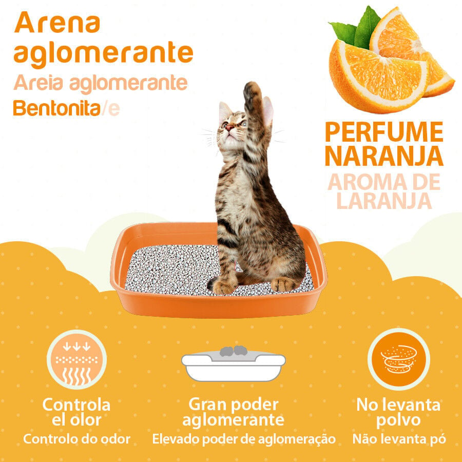 10 L TK-Pet Arena Aglomerante de Bentonita Natural con perfume de Naranja para gatos, , large indicador imagen numero 3