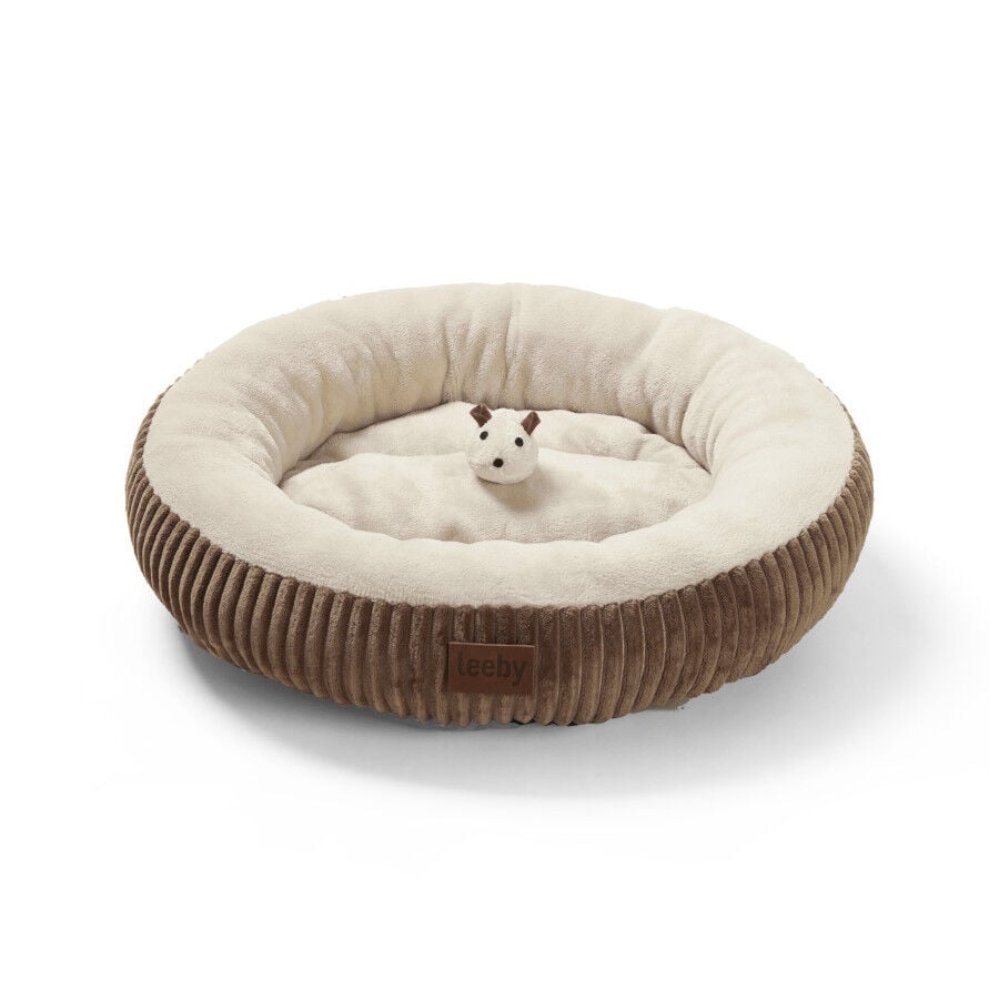 Leeby cuna redonda suave marr&oacute;n para gatos, , large Imagen numero 1