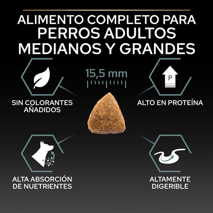12 kg Pro Plan Adult Medium y Large Digesti&oacute;n Pavo pienso para perros, , large indicador imagen numero 6