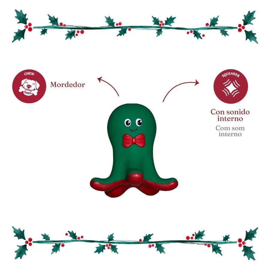 Wonder Christmas Pulpo L&aacute;tex Juguete para perros, , large Imagen numero 4