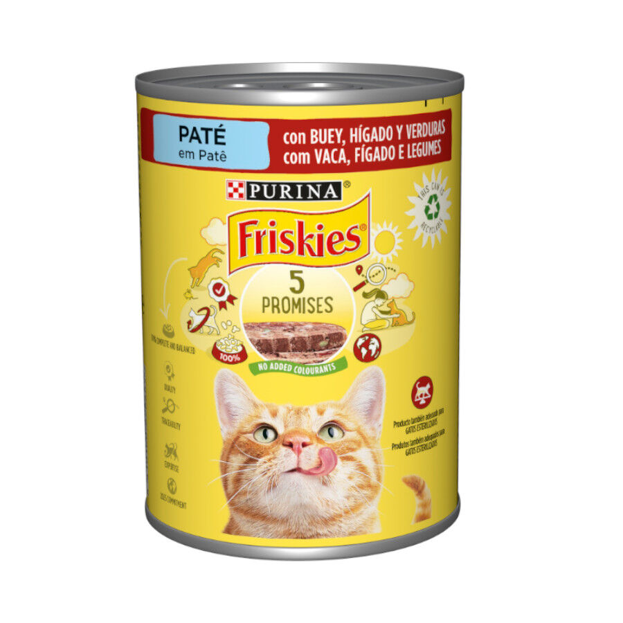 400 g Friskies Adult Buey e h&iacute;gado en Pat&eacute; lata para gatos, , large Imagen numero 1