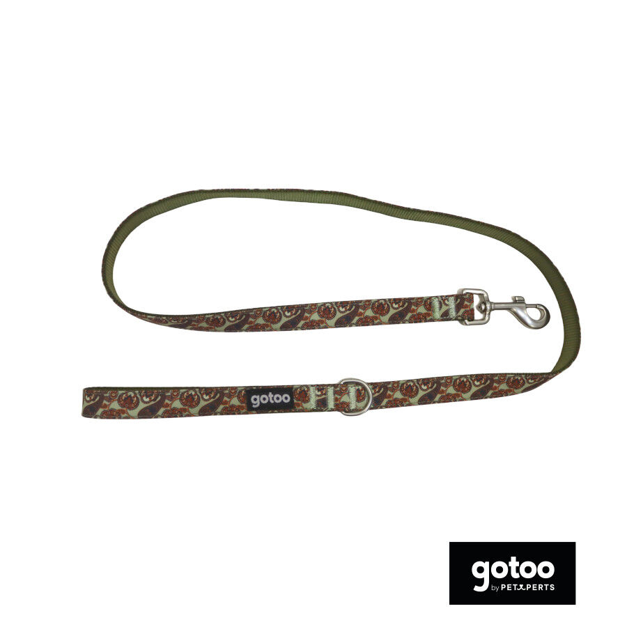 Gotoo Correa estampada cachemira caqui para perros, , large indicador imagen numero 2