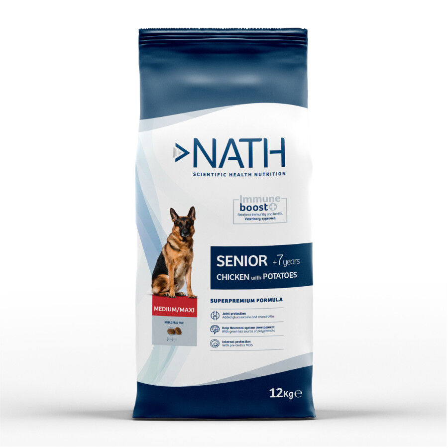 12 kg Nath Senior Medium & Maxi pienso para perros, , large indicador imagen numero 2