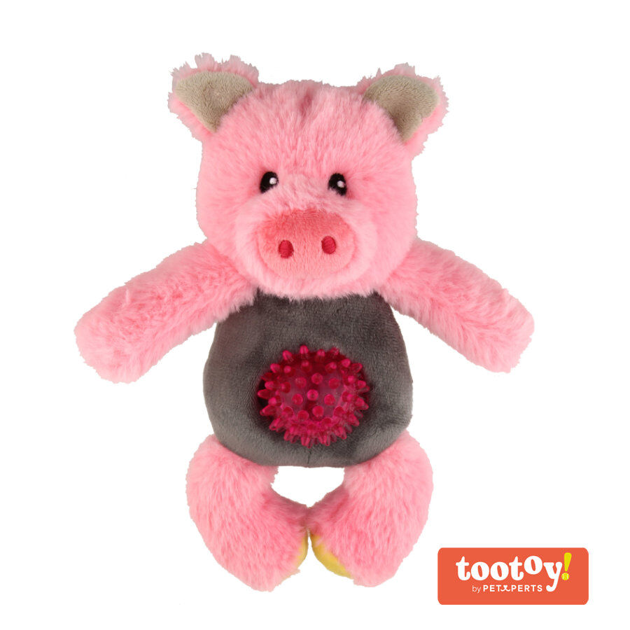 Tootoy! Puppy Multitexture Pink Pig Cuddler peluche para perros, , large indicador imagen numero 1