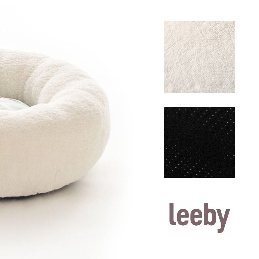 Leeby Cama Redonda Desenfundable Blanca con Ovejitas para gatitos, , large indicador imagen numero 4