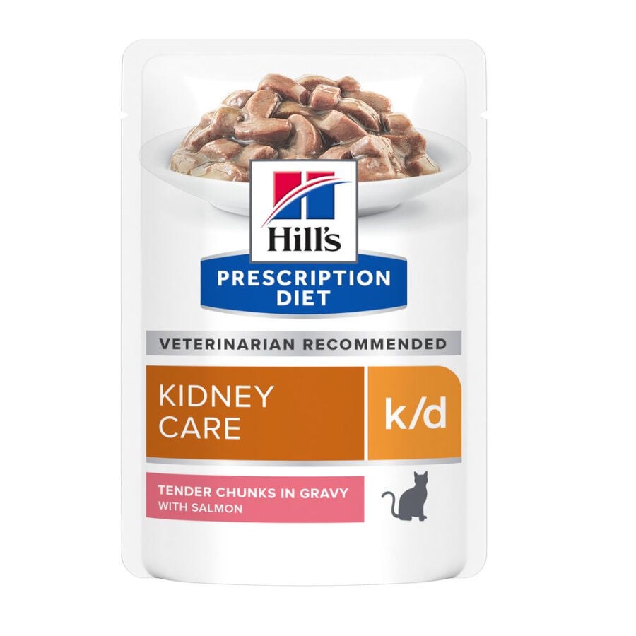 12 sobres x 85 g Hill's Prescription k/d Diet Kidney Care Salm&oacute;n sobre en salsa para gatos, , large indicador imagen numero 3