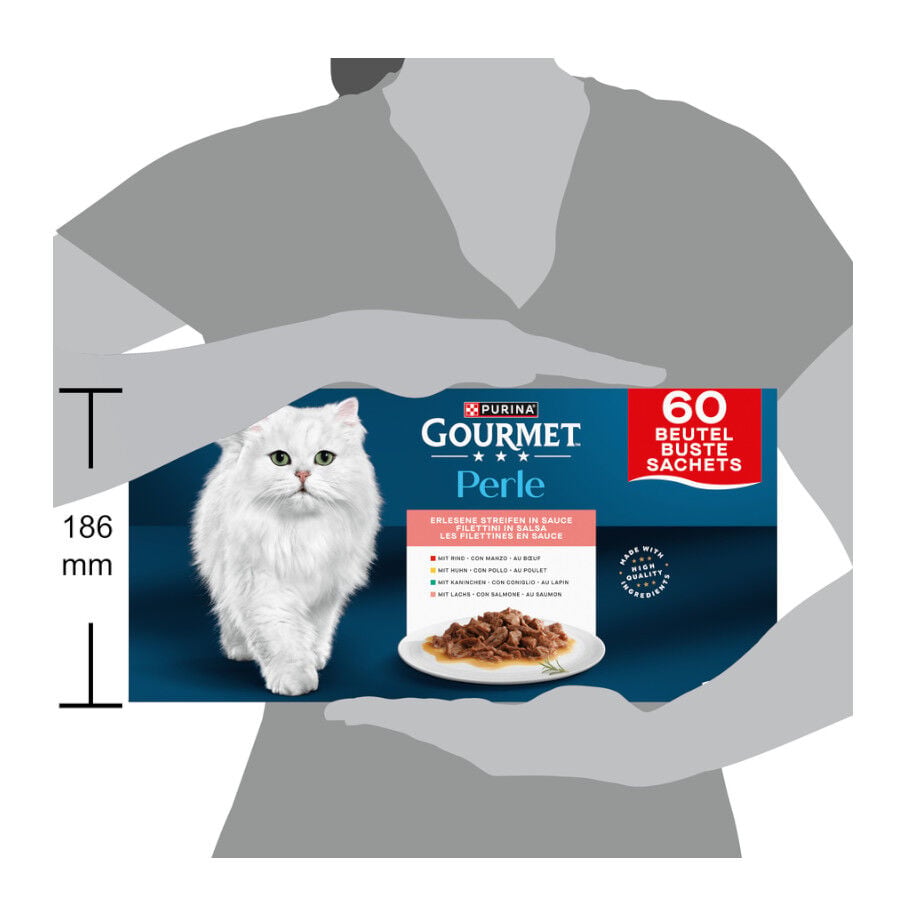 60 uds. de 85 g Gourmet Perle Finas L&aacute;minas en salsa sobres para gatos, , large indicador imagen numero 3