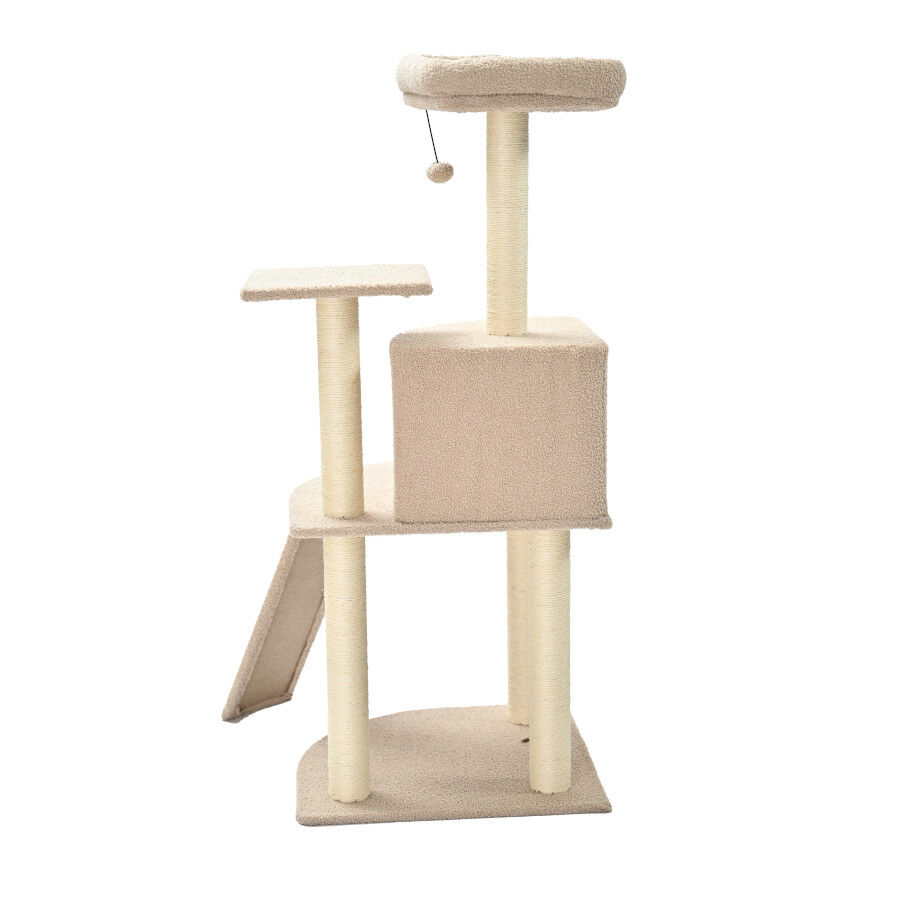 Leeby Boucle Collection &Aacute;rbol rascador con cama nido y rampa para gatos, , large Imagen numero 8