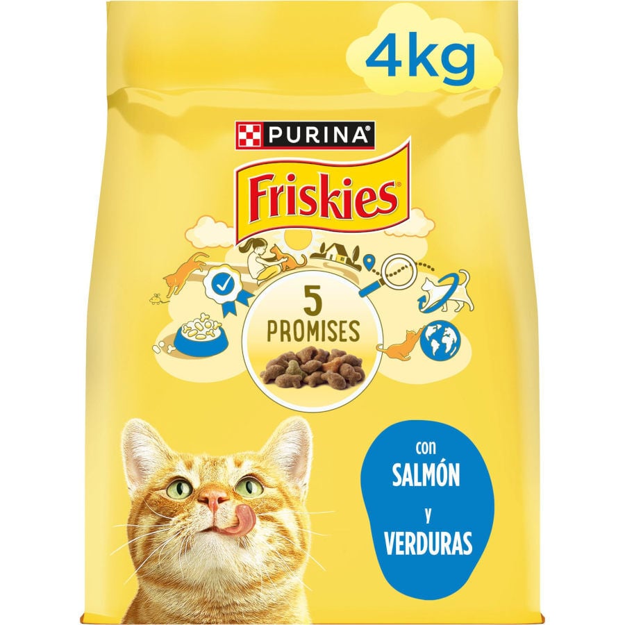 4 kg Purina Friskies Adult Pienso para gatos con salm&oacute;n y verduras, , large Imagen numero 2