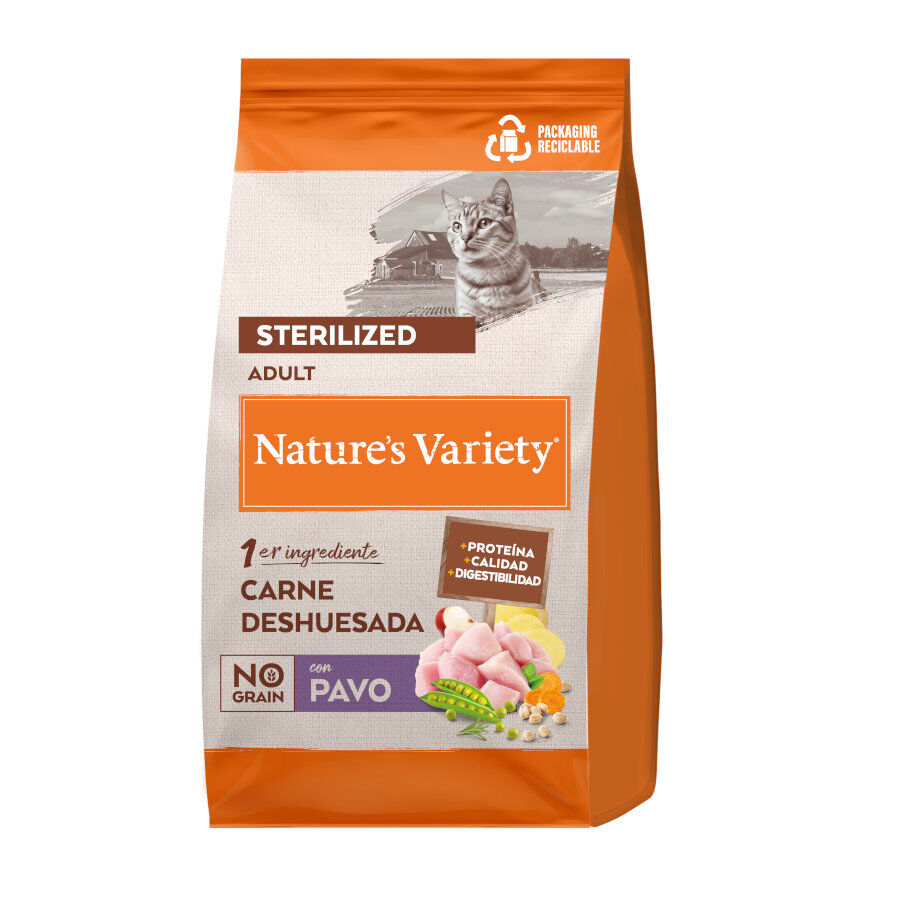 7 kg Nature's Variety No Grain Adult Sterilized Pavo pienso para gatos, , large Imagen numero 1