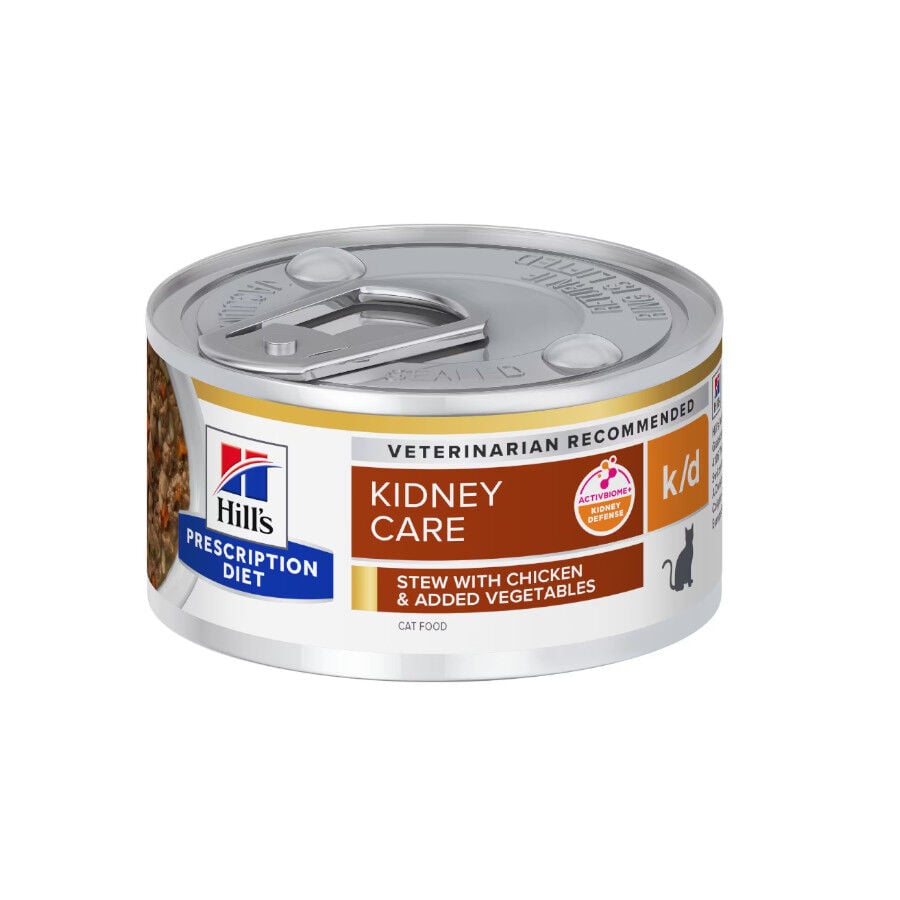 Hill's Prescription Diet Kidney Care k/d estofado de pollo y vegetales lata para gatos