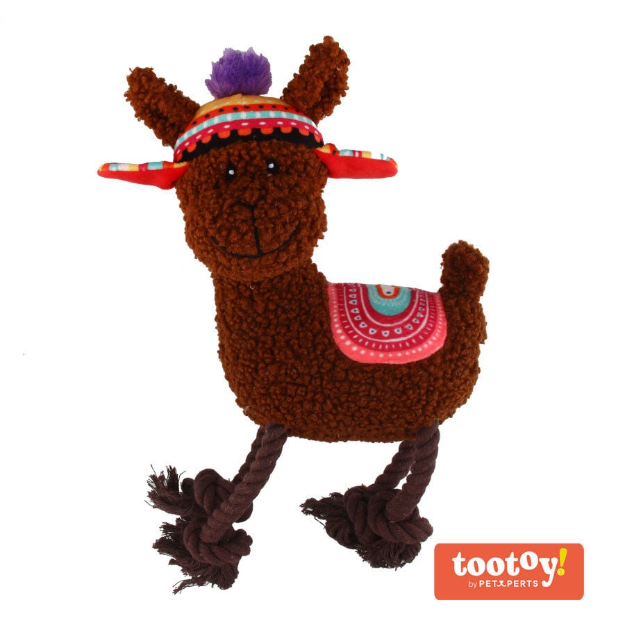 Tootoy! Comfort Rope Legs Alpaca peluche con cuerda para perros, , large Imagen numero 2