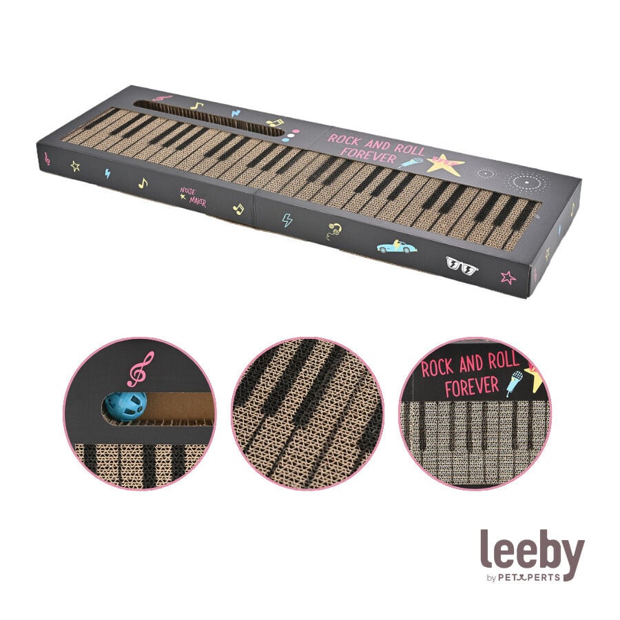 Leeby Kitty teclado rascador de cart&oacute;n con bola para gatos, , large Imagen numero 6