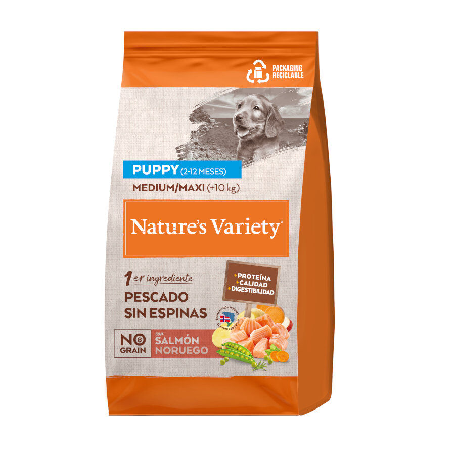 12 kg Nature's Variety No Grain Puppy Medium Maxi Salm&oacute;n pienso para perros, , large indicador imagen numero 1