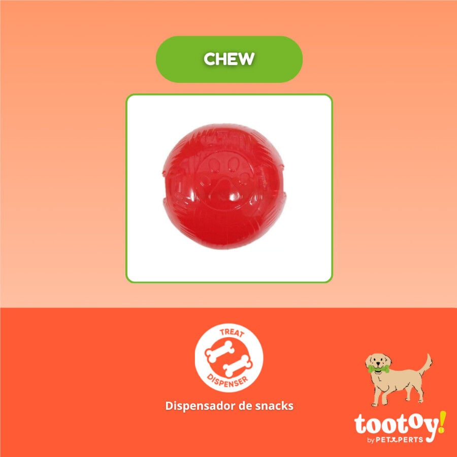Tootoy! Pelota Toughie Rubber de Goma Roja para perros, , large indicador imagen numero 5