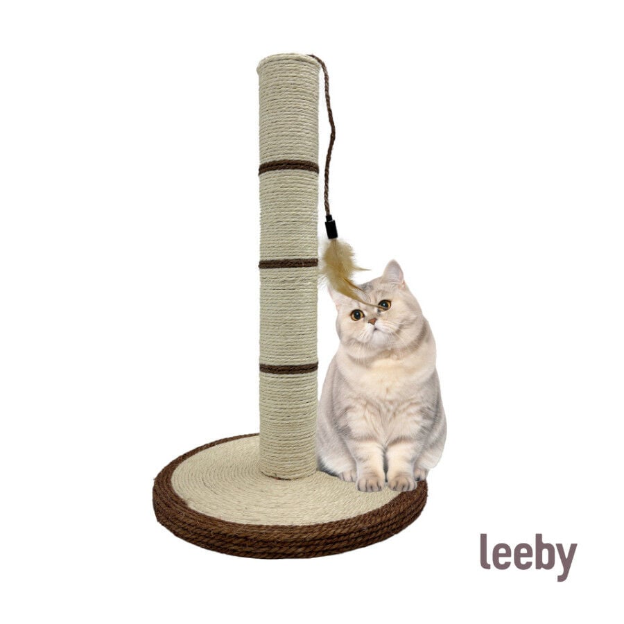Leeby Isidoro rascador de sisal con juguete marron para gatos, , large indicador imagen numero 2