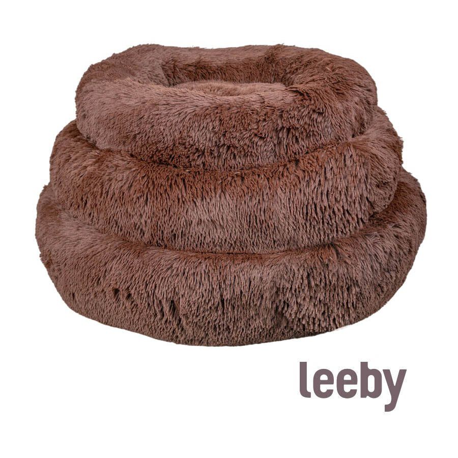 Leeby Cama Redonda Antiestr&eacute;s Marr&oacute;n para perros, , large indicador imagen numero 4
