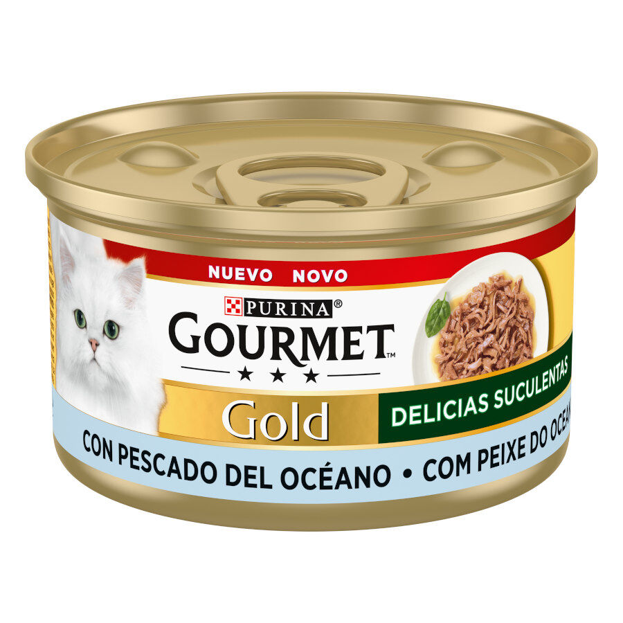 Gourmet Gold Delicias Suculentas Pescado del Oc&eacute;ano en Salsa lata para gatos