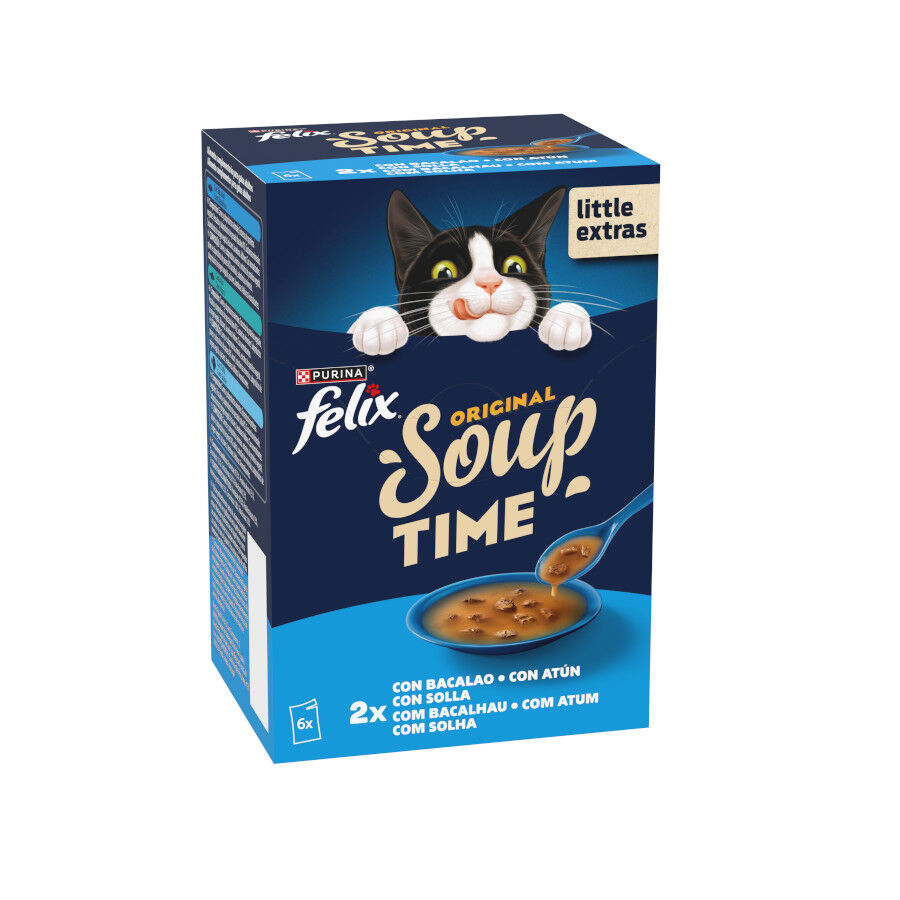 6 x 48 g Felix Cat Sopa de Bacalao At&uacute;n y Solla para gatos, , large Imagen numero 3