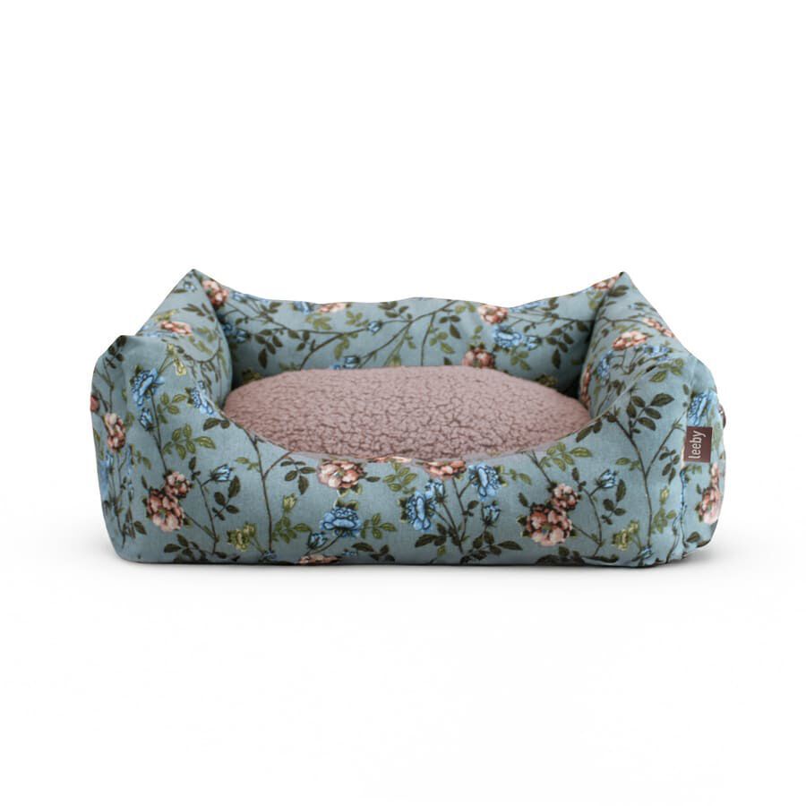 Leeby Cuna Desenfundable Turquesa de Flores para perros, , large Imagen numero 1