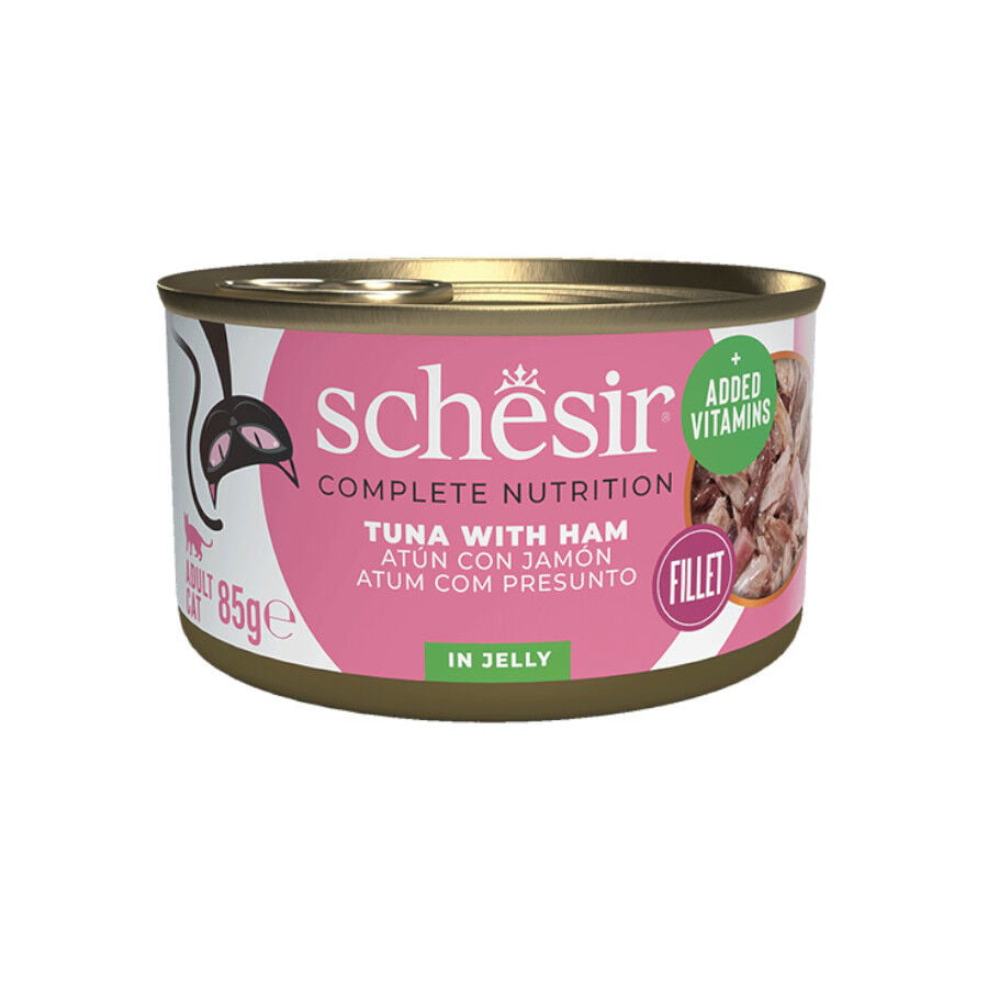 85 g Schesir Adult At&uacute;n con Jam&oacute;n lata para gatos , , large Imagen numero 1