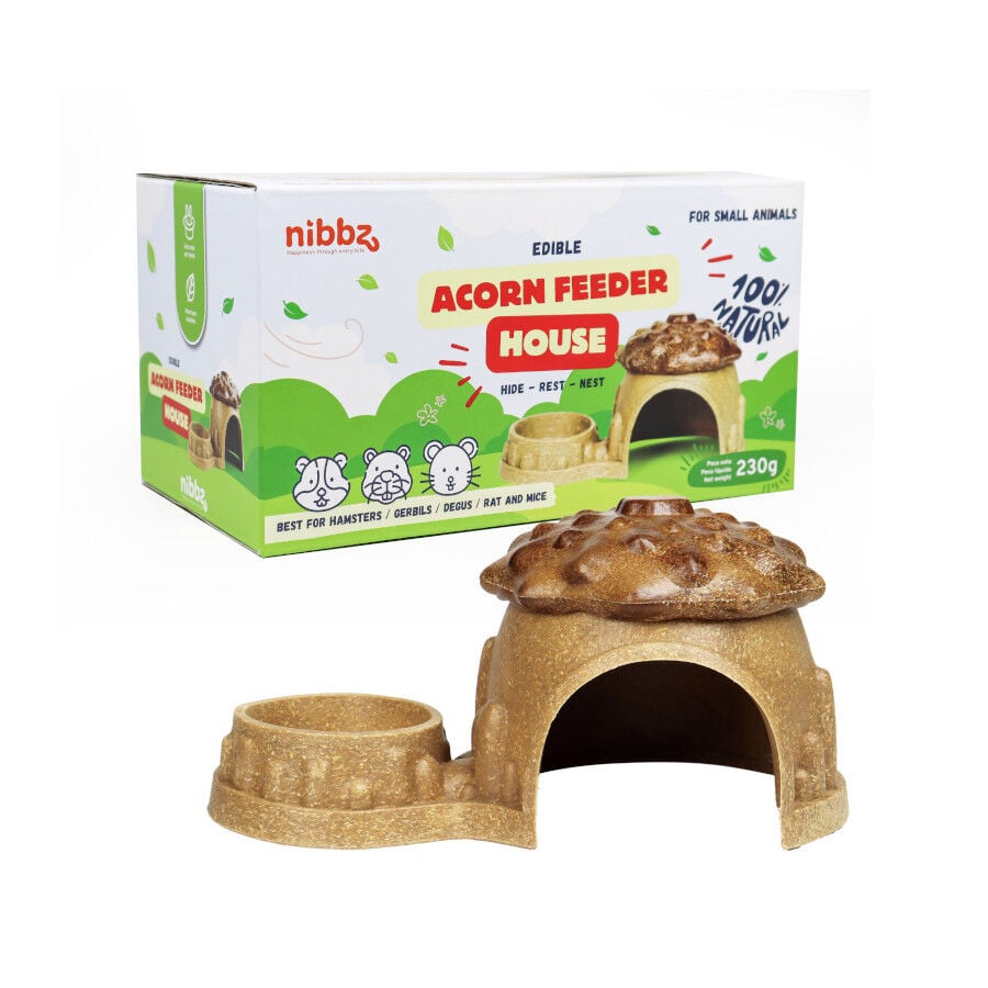 Nibbz Casa de Bellota con Comedero complemento alimenticio para roedores, , large Imagen numero 1