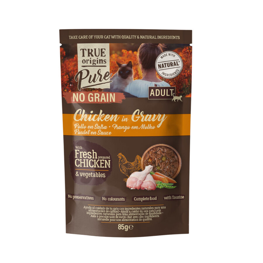 85 g True Origins Pure No Grain Sobre con Pollo para gatos, , large indicador imagen numero 1