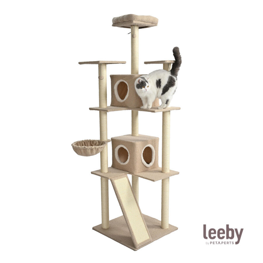 Leeby Boucle Collection &Aacute;rbol rascador con camas y juguetes para gatos, , large indicador imagen numero 2