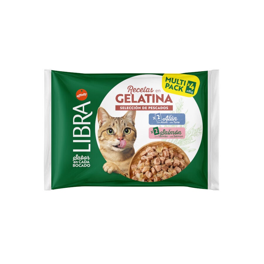 4 sobres x 85 g Libra Salm&oacute;n y At&uacute;n Gelatina para gatos, , large Imagen numero 1
