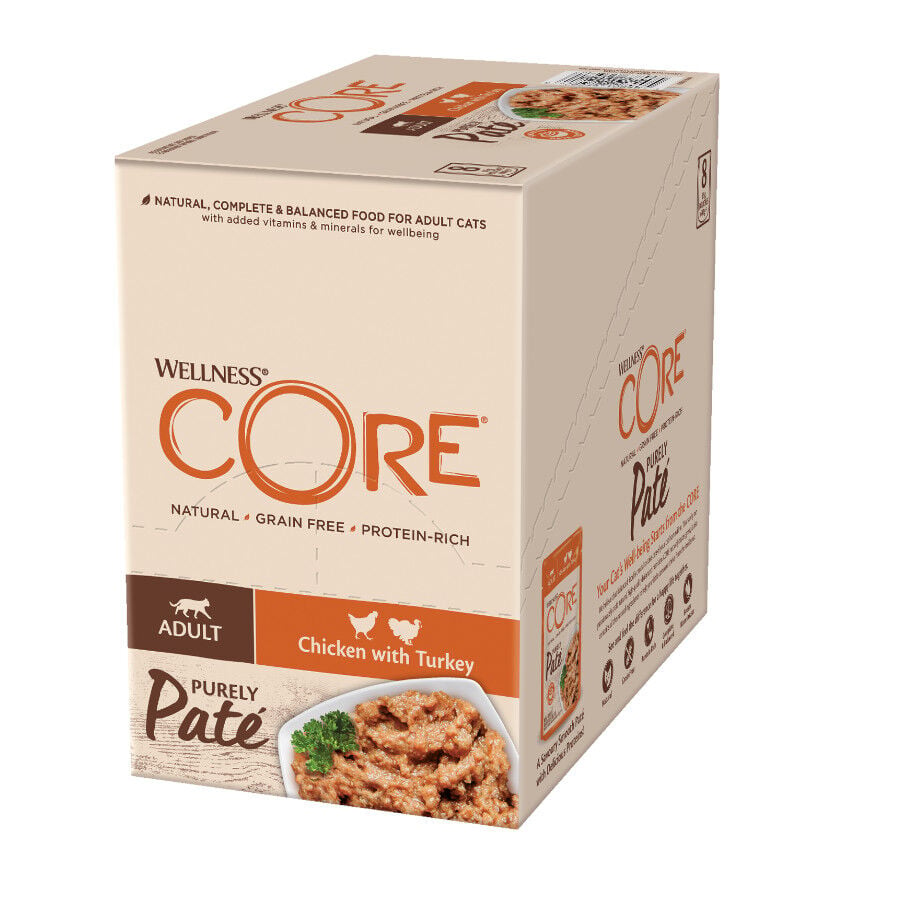 85 g Wellness Core Adult Pollo y Pavo en Pat&eacute; sobre para gatos, , large indicador imagen numero 1