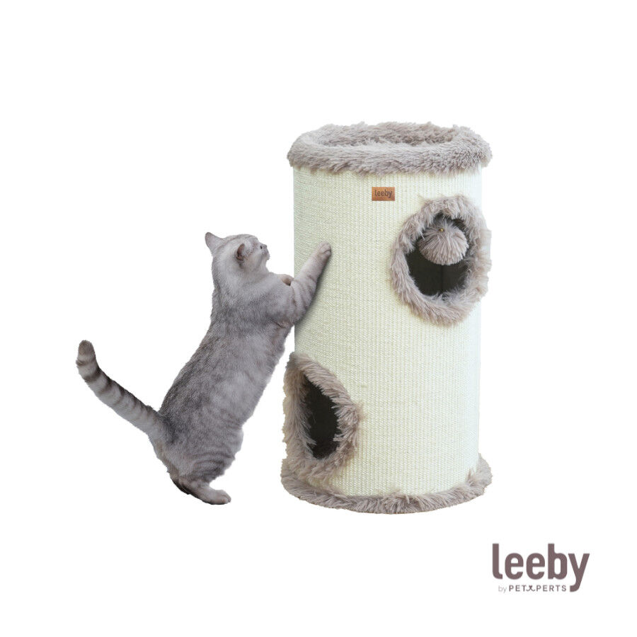 Leeby Bruno barril rascador con cama nido y juguete para gatos