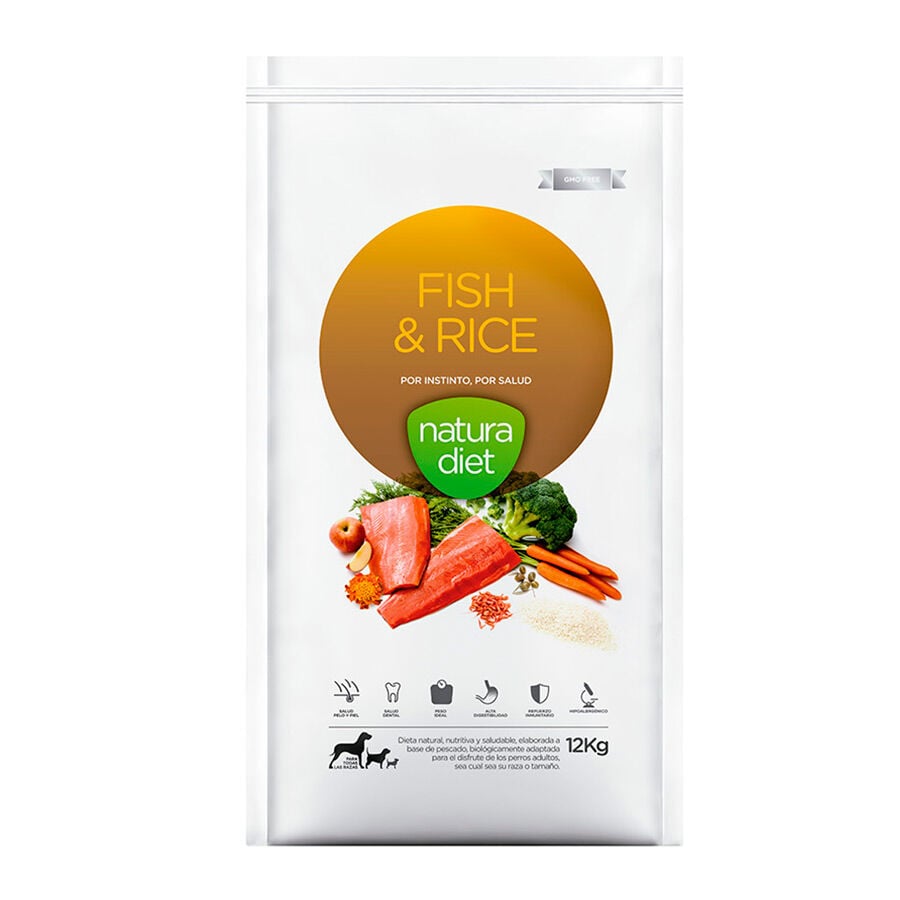 12 kg Natura Diet Pescado y Arroz pienso para perros, , large Imagen numero 1