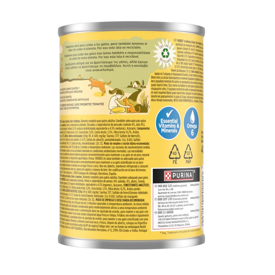 400 g Friskies Adult Salm&oacute;n y At&uacute;n en Salsa lata para gatos, , large Imagen numero 2