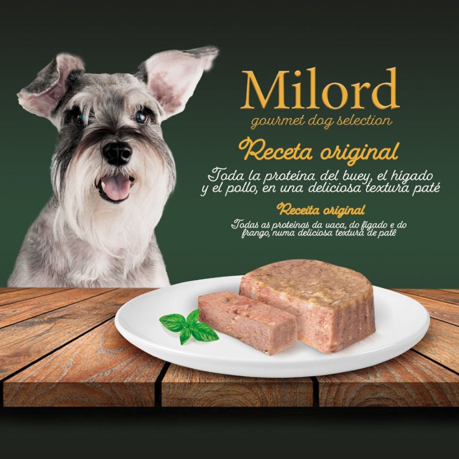 6 tarrinas x 300 g Milord Receta Original Pat&eacute; tarrinas para perros , , large Imagen numero 3