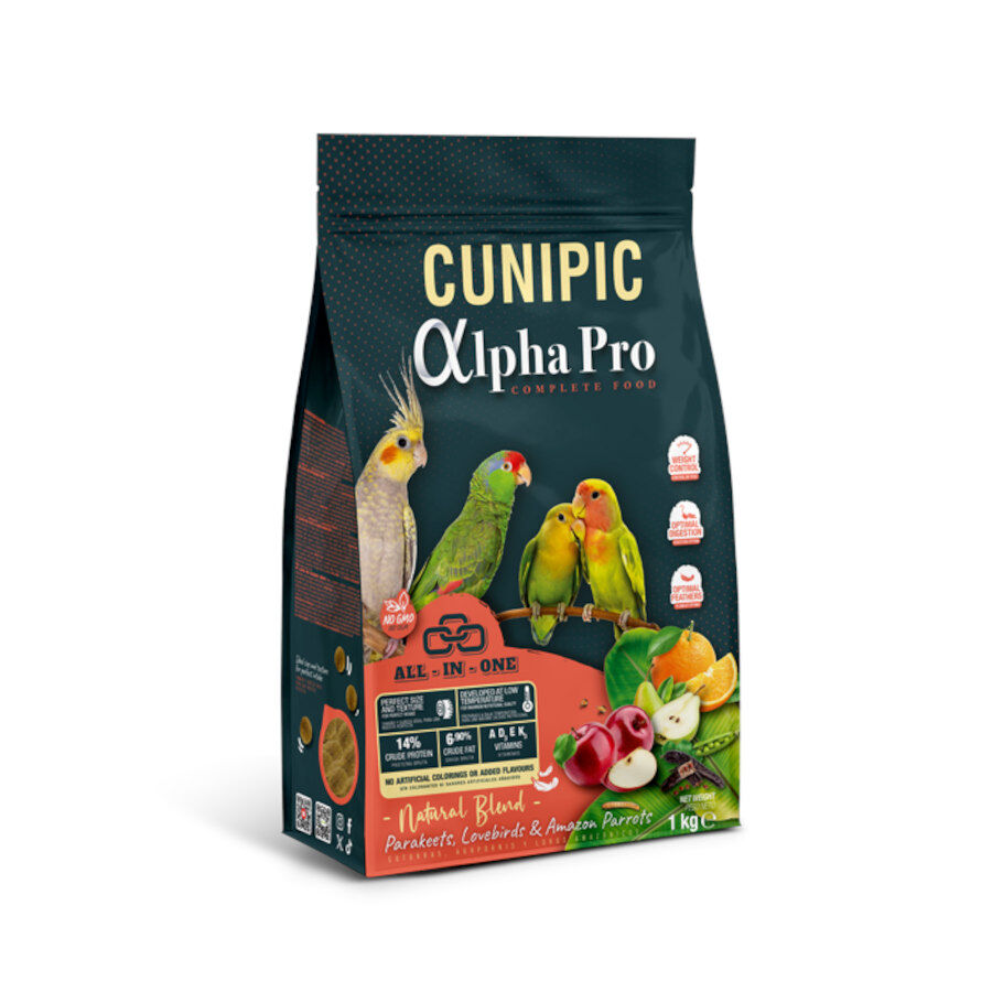 1 kg Cunipic Alpha Pro Medium Sized Birds Natural Blend pienso para p&aacute;jaros, , large Imagen numero 1