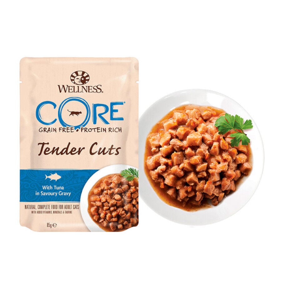 85 g Wellness Core Tender Cuts at&uacute;n sobre en salsa para gatos, , large Imagen numero 2