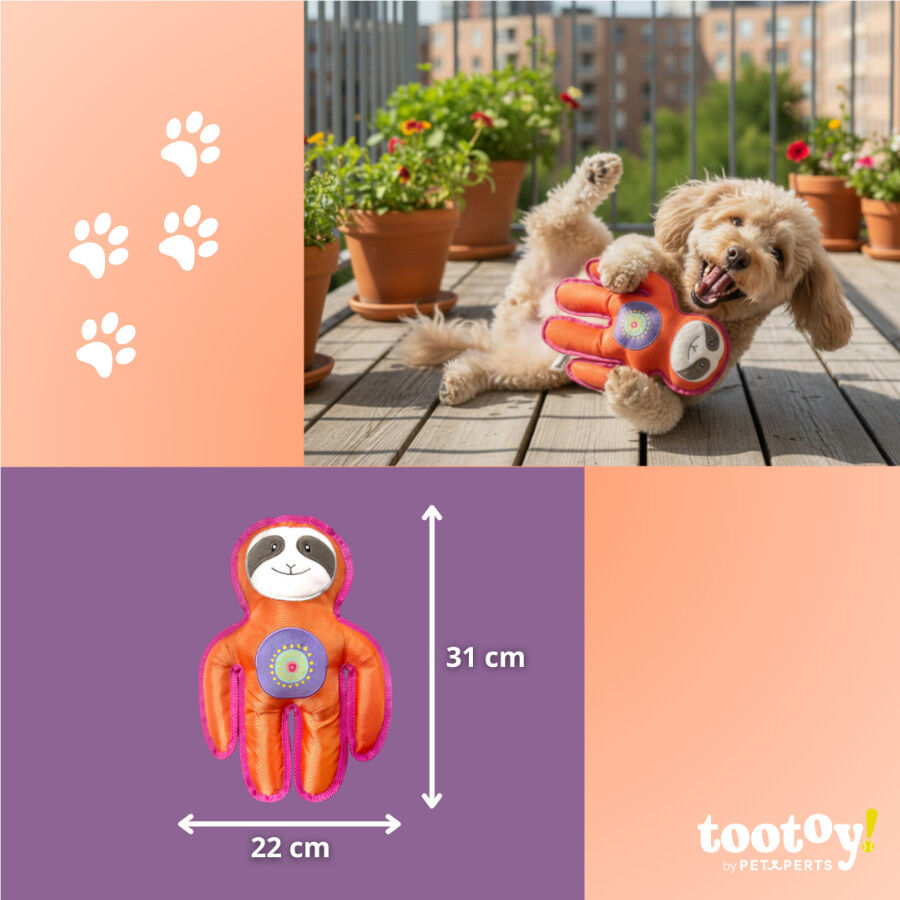 Tootoy! Perezoso Mordedor de Peluche Resistente para perros, , large indicador imagen numero 5