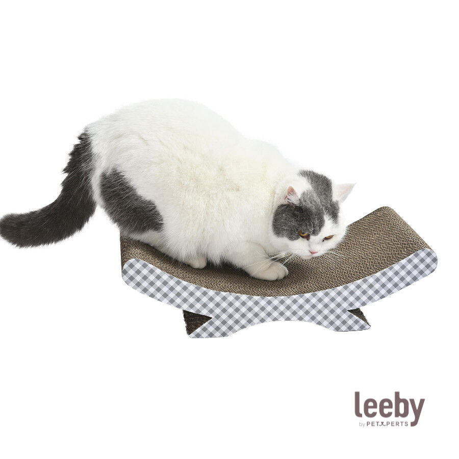 Leeby Remy Rocker rascador de cart&oacute;n horizontal con estampado vichy para gatos, , large Imagen numero 2