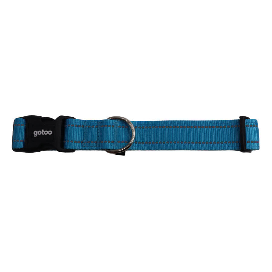 Gotoo collar de nylon reflectante azul para perros, , large Imagen numero 1