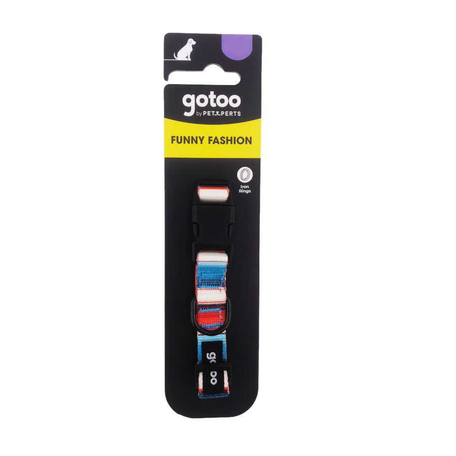 Gotoo Collar estampado rayas multicolor para perros, , large indicador imagen numero 5
