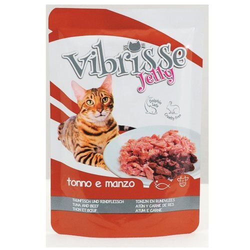 Vibrisse Kitten Jelly At&uacute;n y Ternera en gelatina sobre para gatos