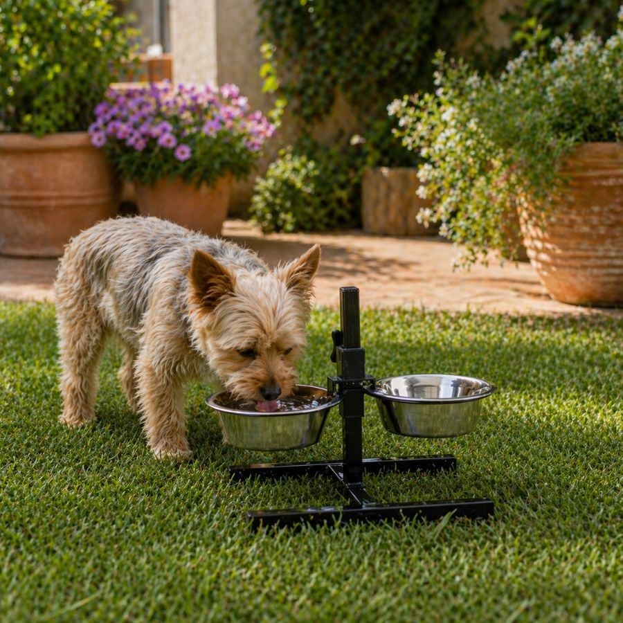 Leeby Comedero Doble Ajustable de  Acero Inoxidable para perros, , large indicador imagen numero 1