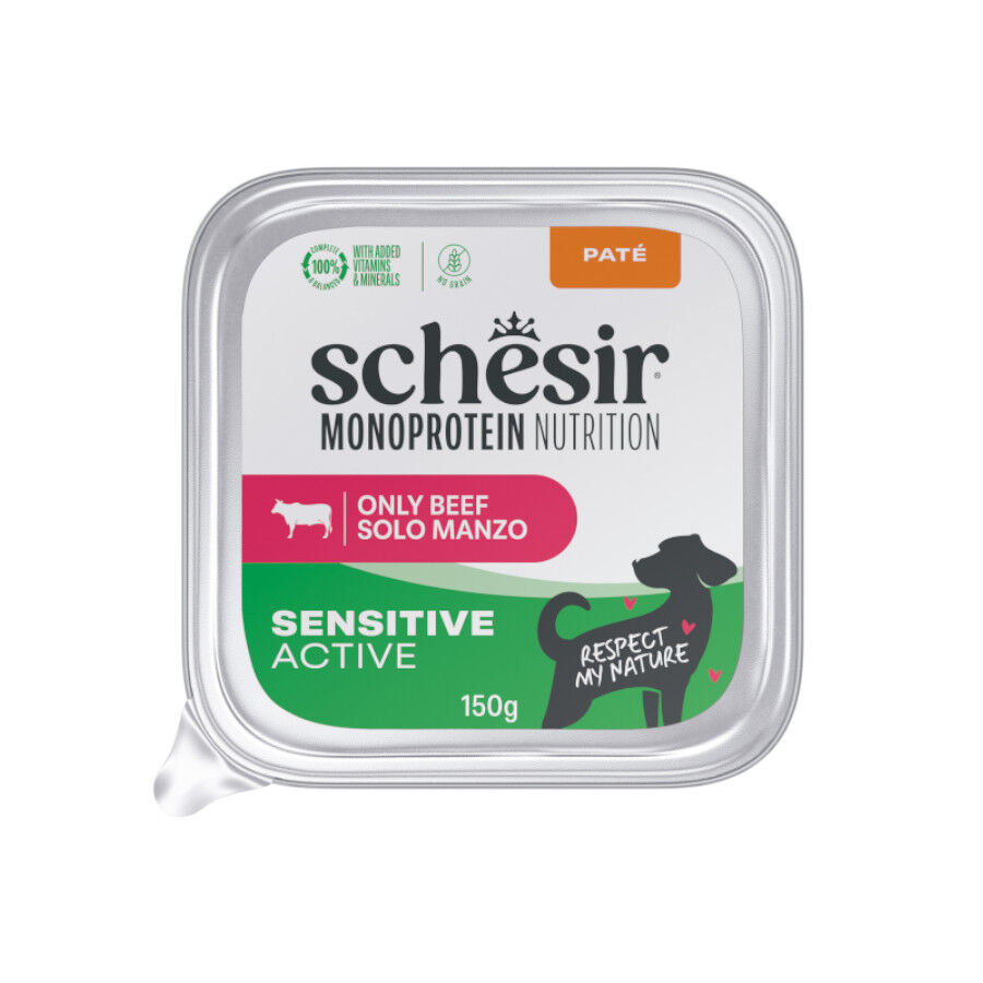 150 g Schesir Monoprotein Tarrina Ternera pat&eacute; para perros, , large Imagen numero 1