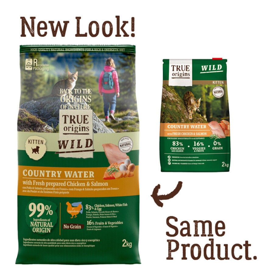 2 kg True Origins Wild Kitten Country Water Pollo y Salm&oacute;n pienso, , large indicador imagen numero 2