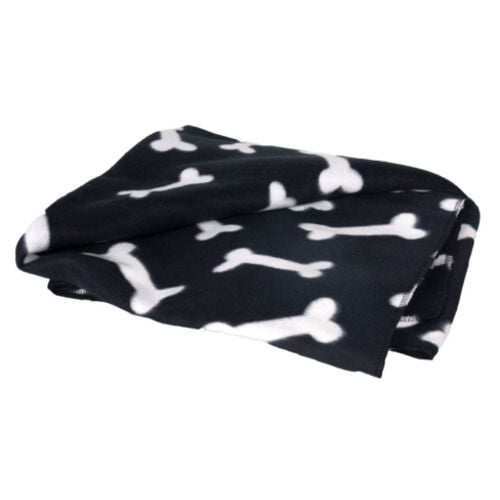 Flamingo manta negra con huesos para mascotas Imagen numero 1