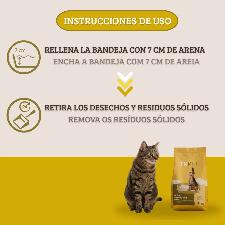 10 L TK-Pet Arena Aglomerante Bentonita y Marsella para gatos, , large indicador imagen numero 4